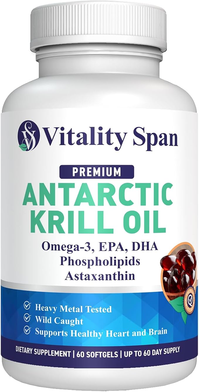 Krill Oil Omega 3 Astaxanthin Choline DHA EPA Superior Absorption Extra Strength No Fish Oil Aftertaste Heavy Metal Tested Small Size Softgels 500mg