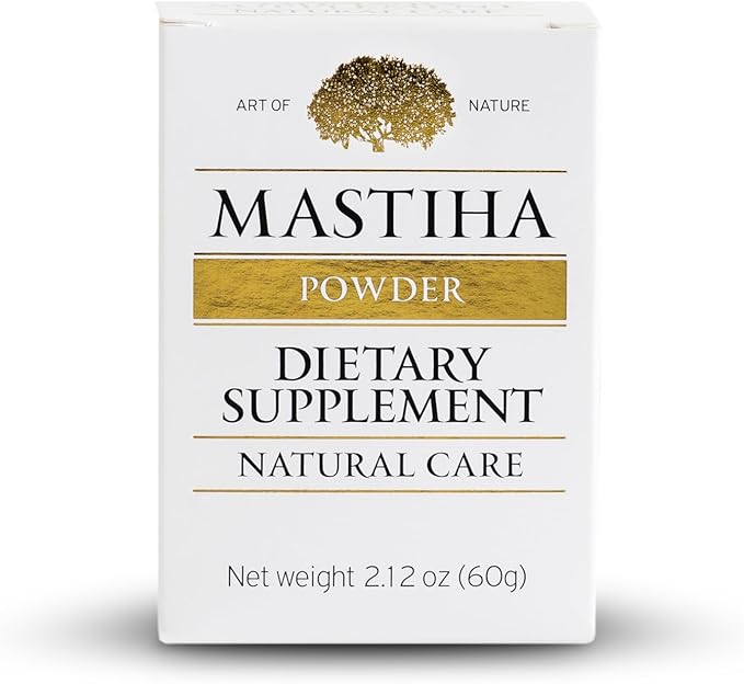 Authentic Chios Mastiha Mastic Gum Powder – 60g Natural Digestive Support Mastic Gum Supplement – Vegan Allergen-Free