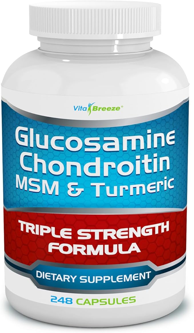 Glucosamine Chondroitin MSM &amp Turmeric Dietary Supplement - 248 Capsules