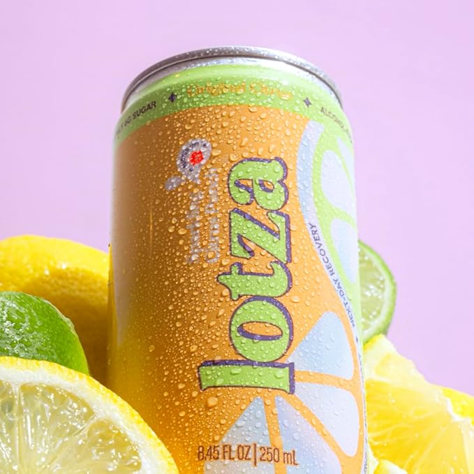 Lotza Sparkling Non-Alcoholic Adaptogen Drink with Electrolytes | Non-Alcoholic Mocktail &amp Drink Mixer| Antioxidants &amp Real Fruit (Pack of 12) Variety Pack