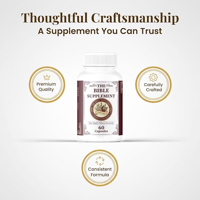 The Bible Supplement – Faith-Based Herbal Supplement with Eight Scriptural Ingredients for Daily Use – Embrace Tradition with Biblical Herbal Supplements for Everyday Life