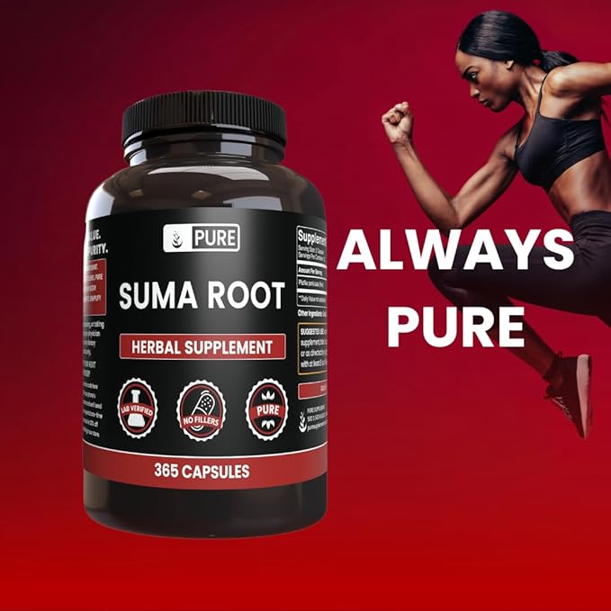 PURE ORIGINAL INGREDIENTS Suma Root (365 Capsule) No Magnesium or Rice Fillers Always Pure Lab Verified