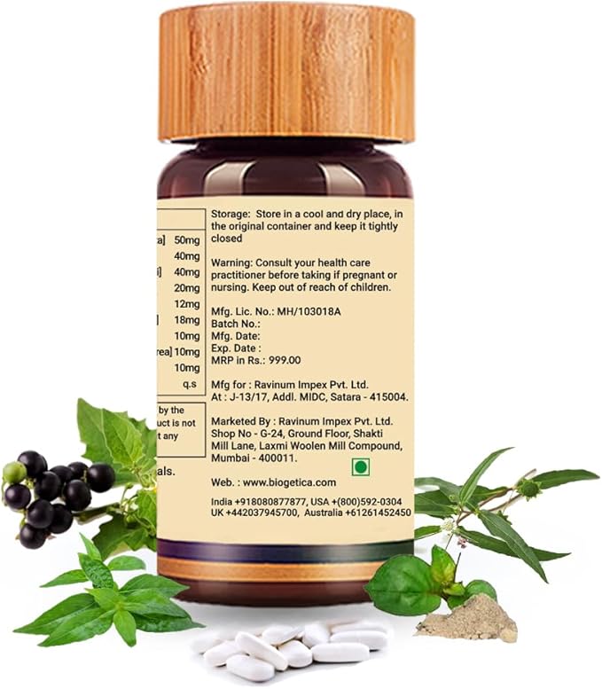 Biogetica Livosolve Herbal Supplement for Liver Care - Total Liver Support Cleanse &amp Detox Protects Cells &amp Enzymes - 100% Vegan Non-GMO - 80 Tablets