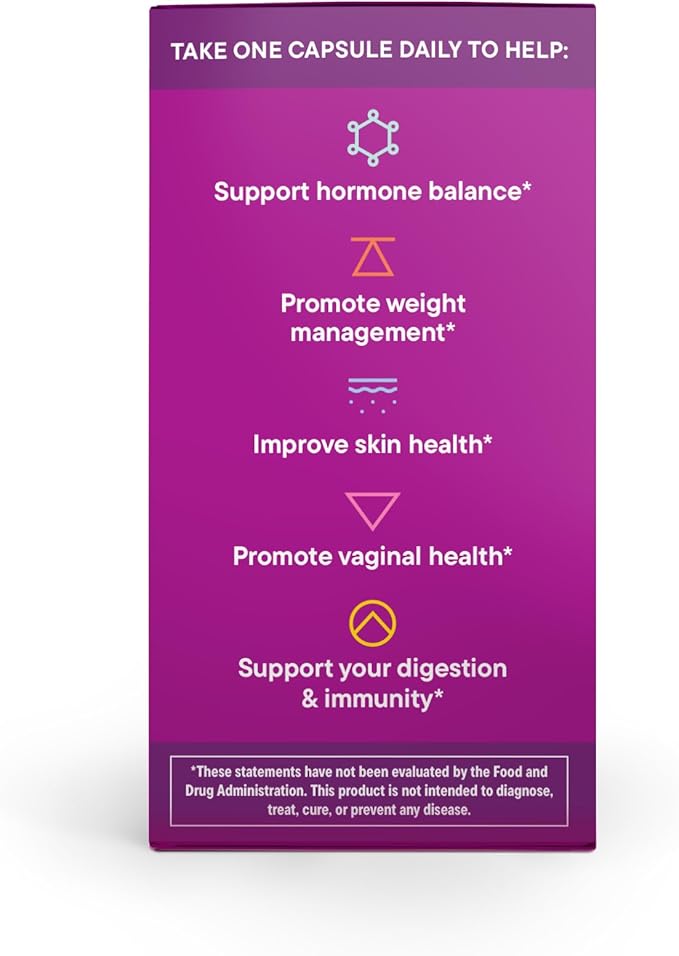Daily Nouri Hormone Balance Probiotics for Women | Hormone Balance for Women | PMS Hormonal Acne &amp Bloating Support | 7 Clinically Studied Strains + Omega | 30-Day Supply