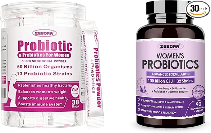 Probiotics for Women Digestive Health 50 Billion CFU 13 Strains Women's Probiotics Powder with Cranberry for Urinary &amp Vaginal Health Probiotics &amp Prebiotics for Gut and Immune Health 30