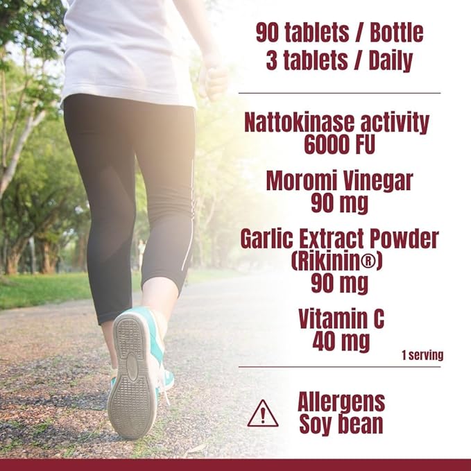 FINE JAPAN Nattokinase 6000FU – Japanese Fermented Natto Enzyme Supplement with Garlic and Vinegar/90 Capsules/Made in Japan (270 Capsules (3 Bottles))