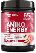 Optimum Nutrition Amino Energy - Pre Workout with Green Tea BCAA Amino Acids Keto Friendly Green Coffee Extract Energy Powder - Fruit Fusion 65 Servings (Packaging May Vary)