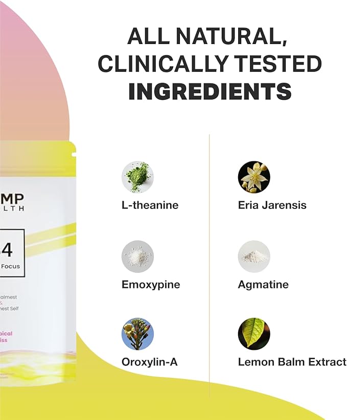 B4 - Supplement - Available in 6 Flavors - L-Theanine Lemon Balm Extract and More - 10 Count (10 Packets Tropical Bliss)
