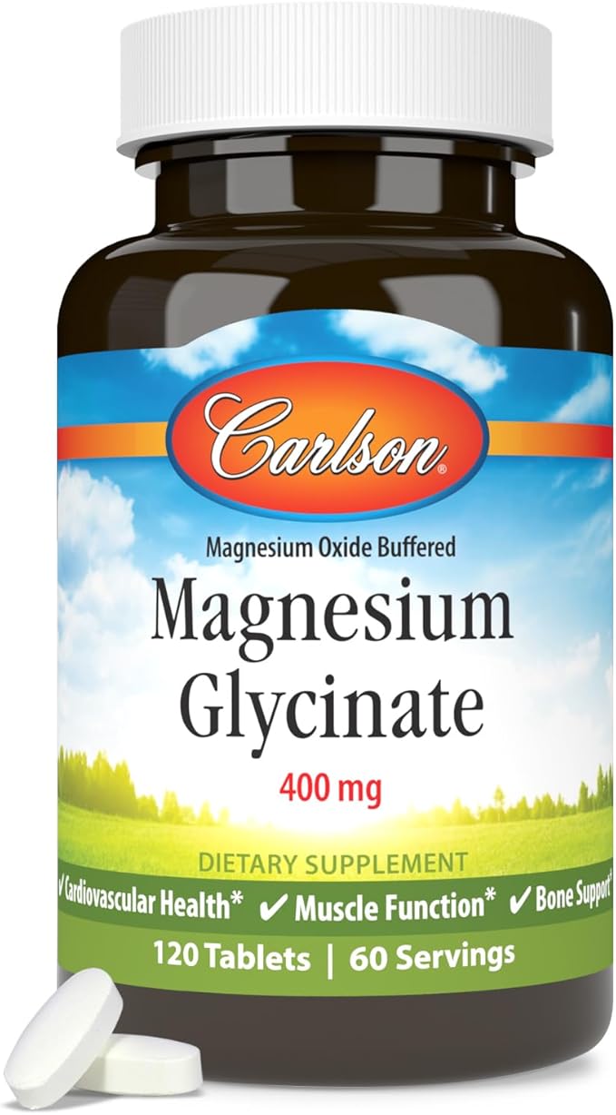 Carlson – Buffered Magnesium 400 mg – Gentle Absorption for Heart &amp Muscle Function Bone Support 120 Tablets