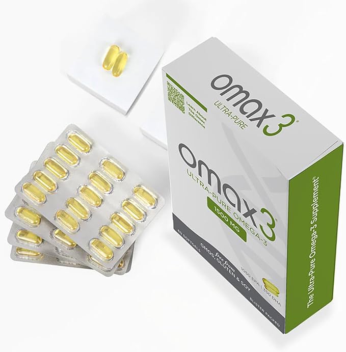 Omax3 Ultra - Pure Omega 3 Fish Oil Pills 1500 MG EPA DHA - Omega3 Fatty Acid Supplements Muscle &amp Joint - Gluten Free Wild Caught Non GMO 60-Day Supply Blister Packed (2 Boxes)