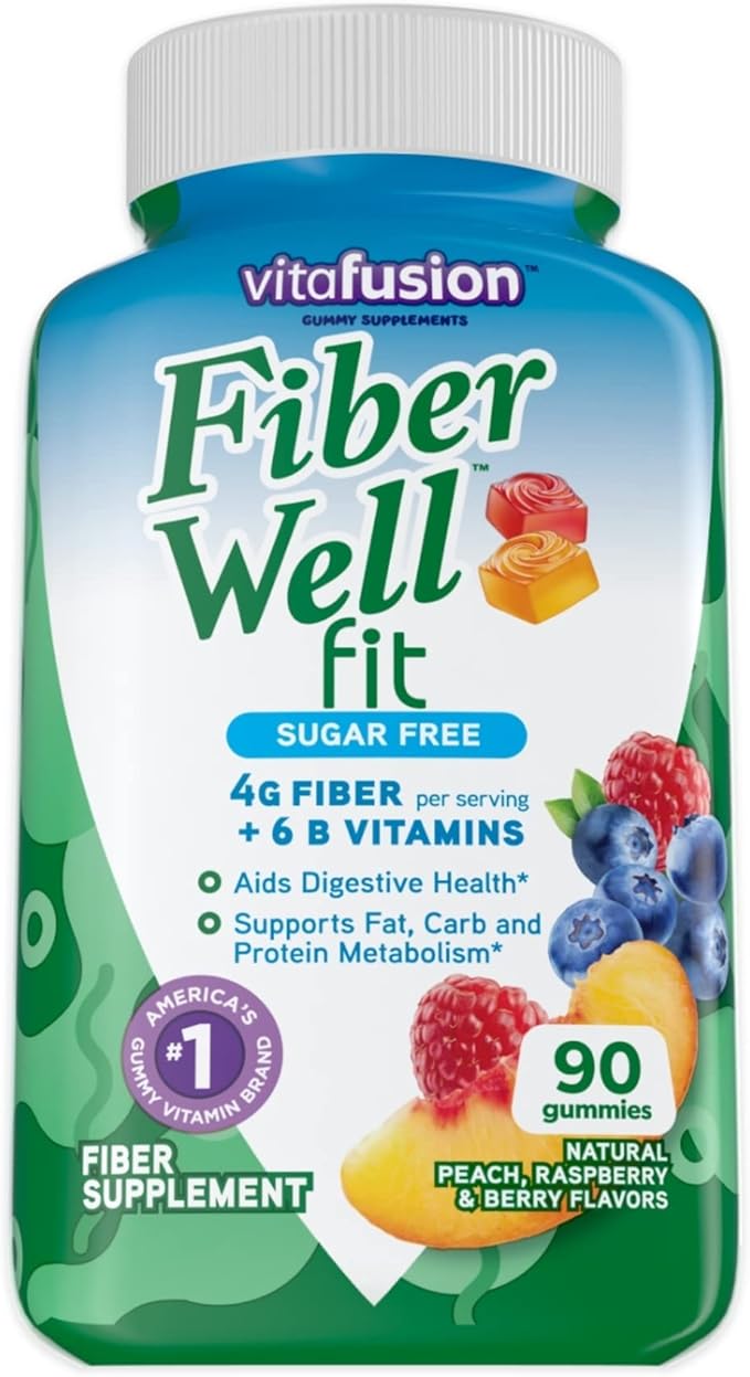Vitafusion Fiber Well Fit Gummies 90 Count and Tucks Medicated Cooling Pads 100 Count Bundle