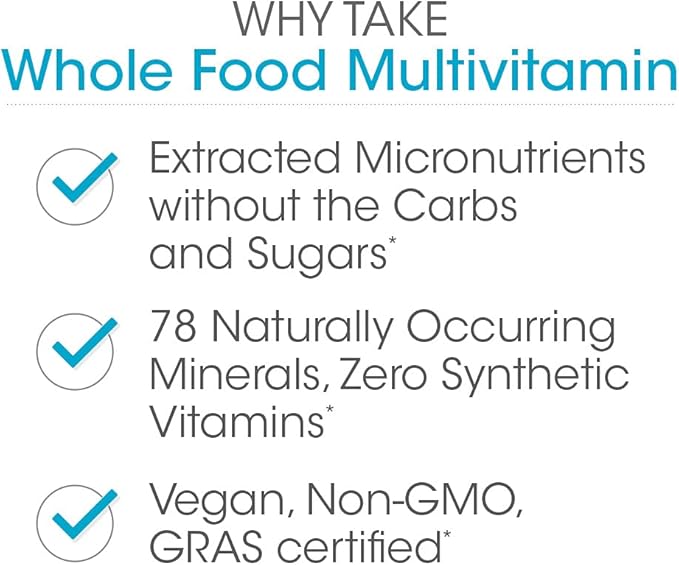Silver Fern Whole Food Daily Multi Vitamin w/Trace Mineral Blend Supplement - 1 Bottle - 60 Vegicaps - 30 Day Supply - Natural Non-GMO Vegan Men's &amp Women's Multivitamin - Zero Synthetics