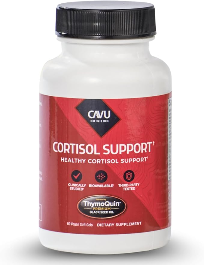CORTISOL Manager Tablets | Stress Relief Improved Metabolism Body Detox &amp Sleep Support | Black Seed Oil Capsules with 3% Thymoquinone | Cortisol Supplements for Women &amp Men | 60 Softgel