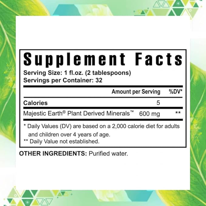 Youngevity Plant Derived Liquid Minerals - 77+ Natural Unaltered Trace Minerals - 19000mg Plant Mineral Solids - Colloidal Form Humic Shale - (32 oz Pack of 2)