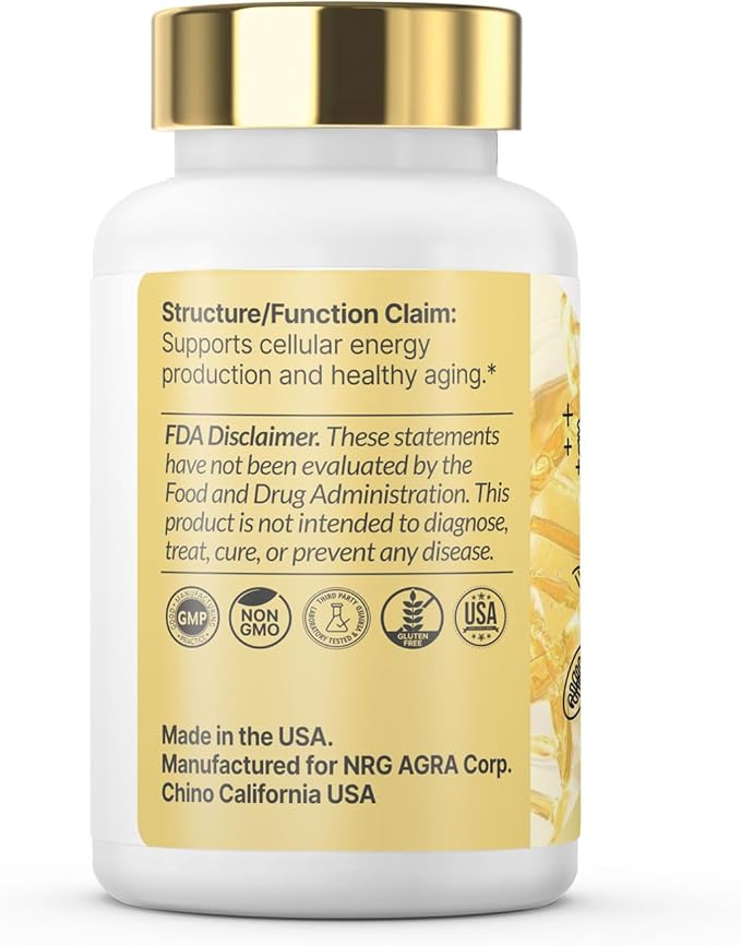 NAD NMN 250mg 60 Capsules - 30 Servings Gluten Free