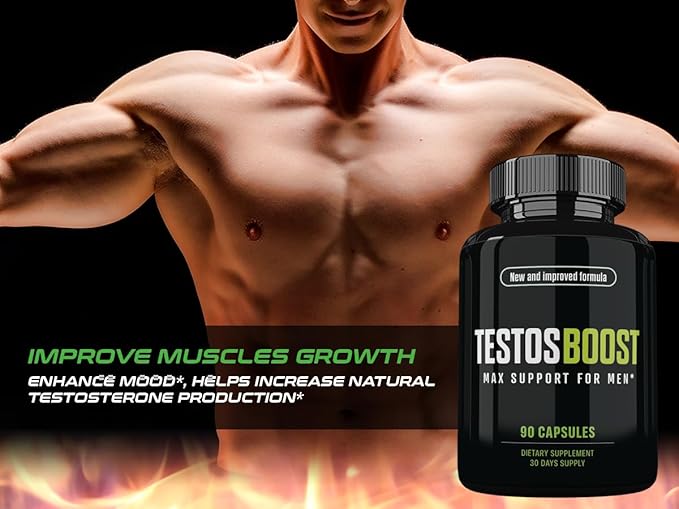 Advanced Formula TestosBoost Pills TestoBoost Dietary Supplements 90 Vegetable Capsules 1 Month Supply