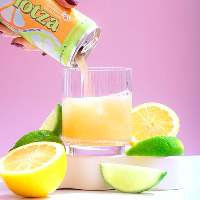 Lotza Sparkling Non-Alcoholic Adaptogen Drink with Electrolytes | Non-Alcoholic Mocktail &amp Drink Mixer| Antioxidants &amp Real Fruit (Pack of 12) Variety Pack