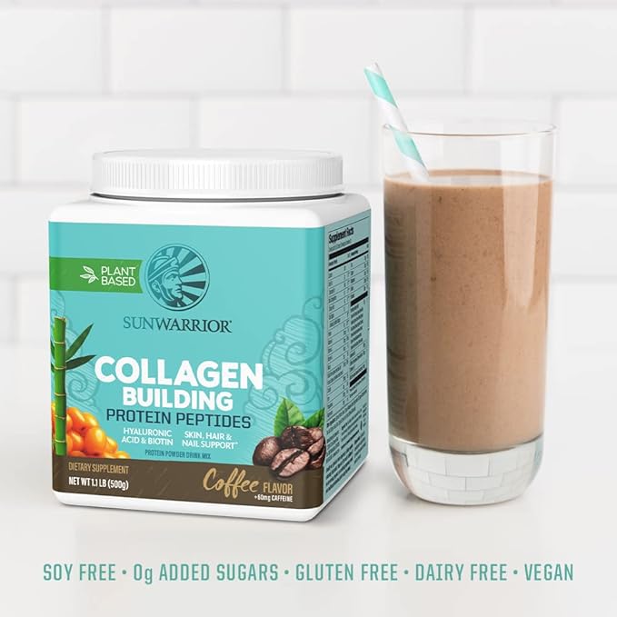 Vegan Collagen Protein Powder for Women Silica Plant Based Collagen Powder Coffee Flavor with Vegan Hair Skin and Nails Vitamins Non-GMO No Added Sugar Soy Dairy &amp Gluten Free (Coffee 20 Servings