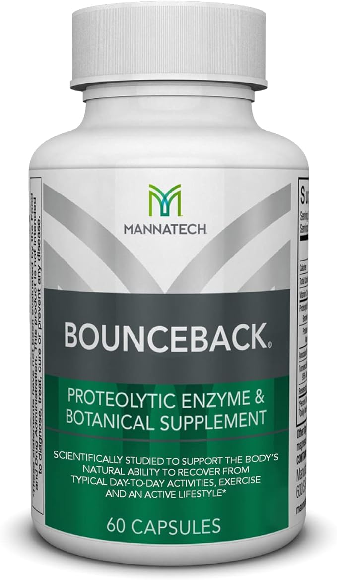 BounceBack by Mannatech with Proteolytic Enzyme Blend Phytosterol Blend and Turmeric Extract Supports Optimal Joint &amp Cartilage Health 60 Capsules