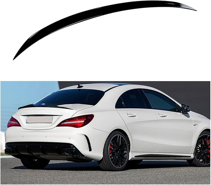 Car Trunk Wing Spoiler Rear Spoilerg Rear Trunk Spoiler Wing Compatible for Benz CLA Class C117 CLA200 CLA260 CLA45(Bright Black)