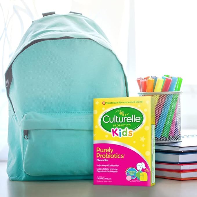 Culturelle Kids Chewable Daily Probiotic for Kids Ages 3+ No.1 Pediatrician-Recommended Brand Natural Berry Daily Probiotics for Digestive Health Oral Care &amp Immune Support 2 Month Supply