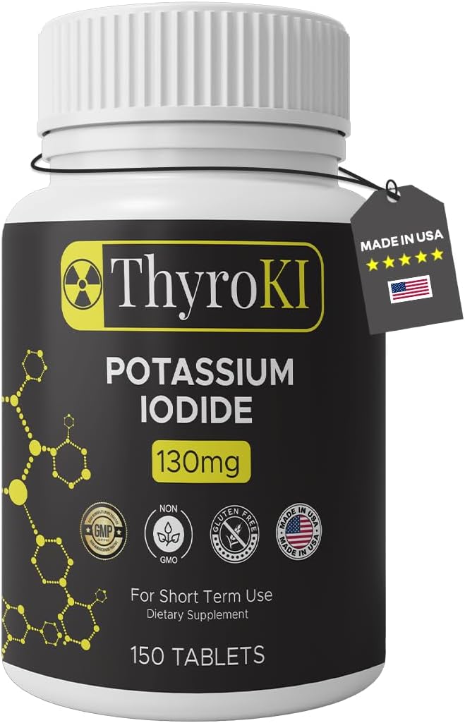 Potassium Iodide Tablets 130 mg – Thyroid &amp Respiratory Support – YODO Naciente KI Pills | Fast-Dissolving Emergency Iodine Supplement | Non-GMO | Gluten Free | 300 Tablets | Made in USA | Pack of