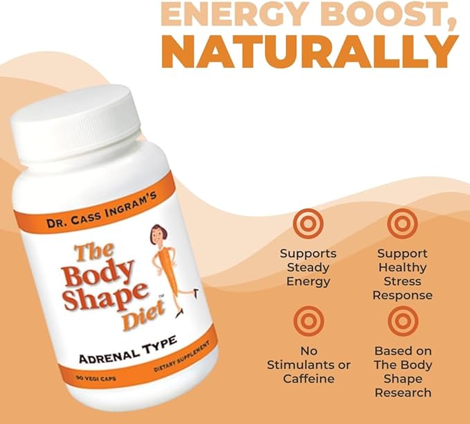Dr. Cass Ingram's Premium Adrenal Support Formula - Natural Energy &amp Stress Support with Wild Mediterranean Herbs Royal Jelly &amp Glandular Complex - 90 Capsules