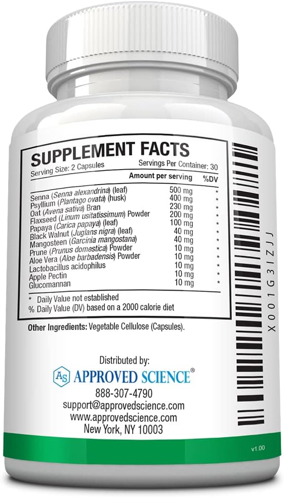 Approved Science Constilex - Rapid Constipation Relief &amp Support from Future Episodes - Promotes Healthy Levels of Bacteria and Strengthens Intestinal Flora - 1 Bottle