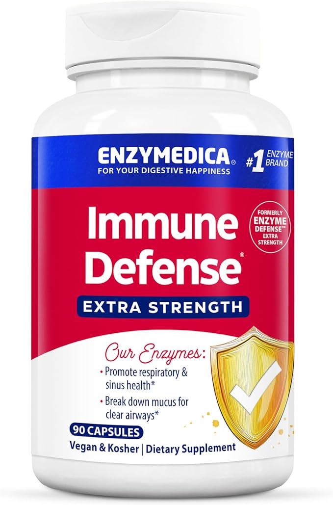 Enzymedica Immune Defense Extra Strength Proteolytic Enzymes for 2X Immune &amp Respiratory Support 90 Count