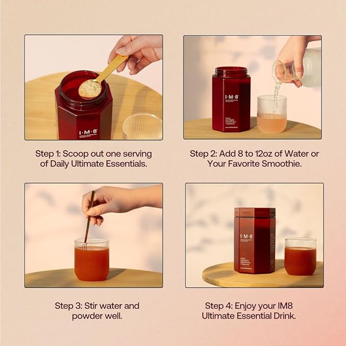 IM8 Daily Ultimate Essentials All-in-One Multivitamin Supplement (30 Servings Starter Kit - Scoop + Tumbler Included)