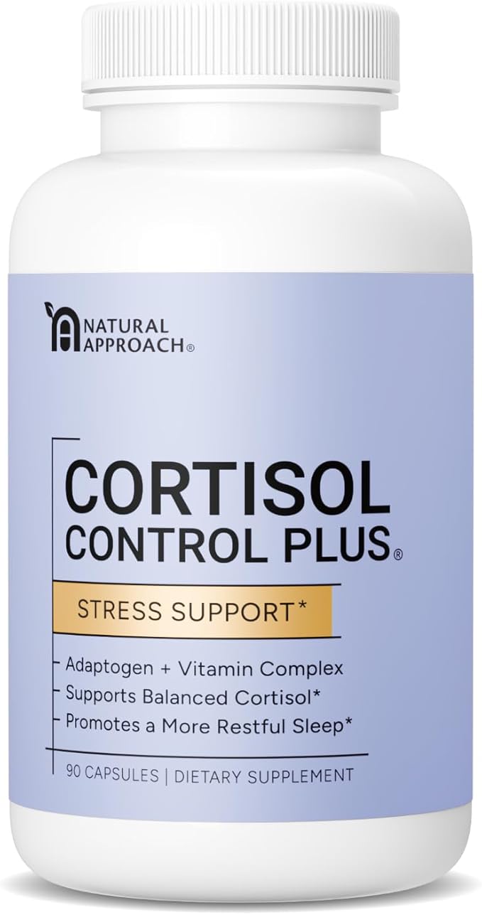 Cortisol Control Plus – Cortisol Supplement for Women &amp Men Cortisol Manager for Stress Response Support Calm Energy Mood &amp Restful Sleep – High-Potency Adaptogen + Vitamin Blend – 90 Capsu