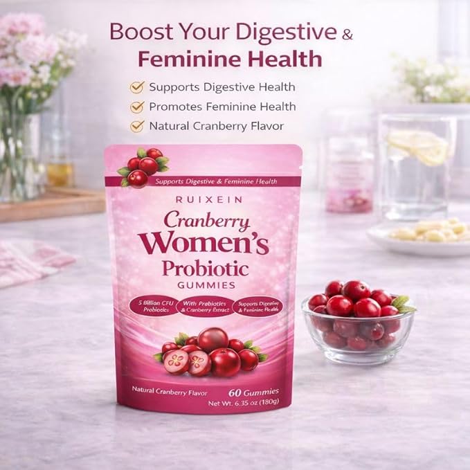 Cranberry Flavored Gummies 60 gummies per pack 180g packaging dimensions: 18cm (height) 15cm (width) 4cm (thickness)