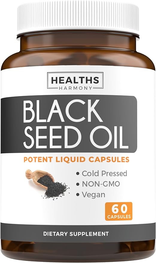 Thyroid Support &amp Black Seed Oil (1-Month Supply) Black Seed Thyroid Boost - Thyroid Support (60 Capsules) Health Supplement &amp Black Seed Oil (60 Capsules) Cold-Pressed Nigella Sativa - Non-GM