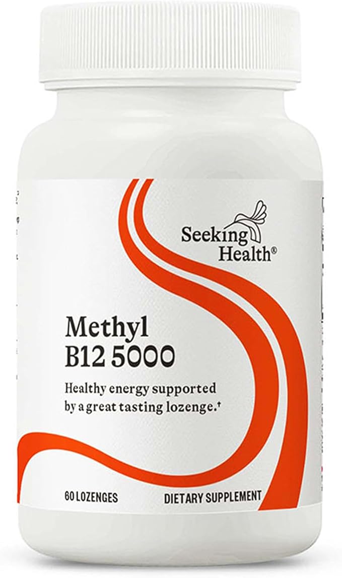 Seeking Health Methyl B12 5000 5000 mcg B12 as Adenosylcobalamin and Methylcobalamin Potent Formula Supports Healthy Metabolism Methylation Cognitive Health Vegan and Vegetarian (60 lozenges)*