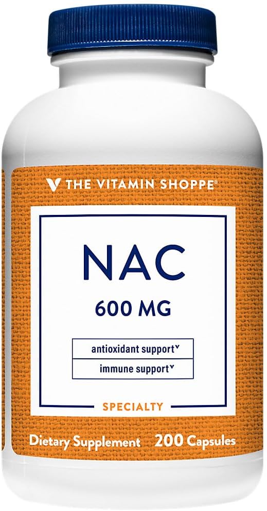 The Vitamin Shoppe NAC N-Acetyl-L-Cysteine Promotes Cellucor Health Immune (200 Capsules)