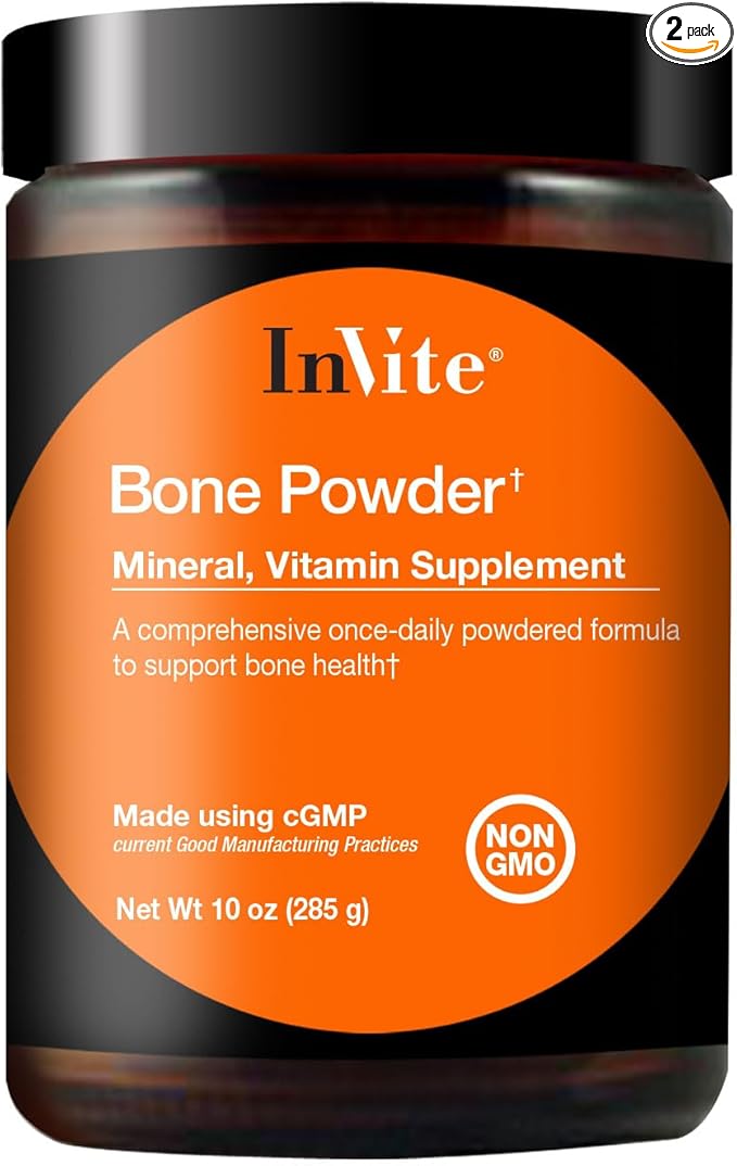 InVite Health Bone Powder - Comprehensive Once-Daily Powdered Formula to Support Bone Health - Helps Enhance Calcium Absorption - 30 Servings (2-Pack)
