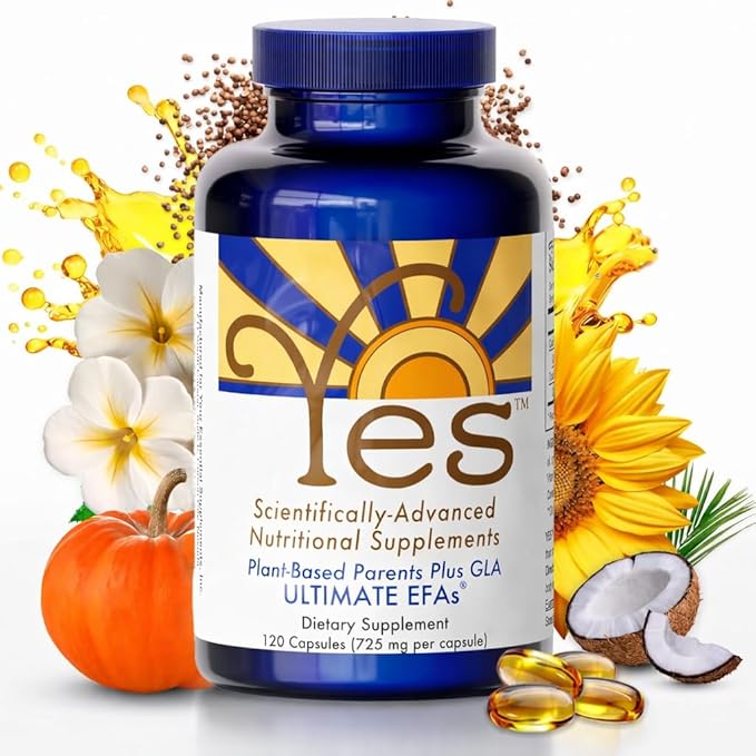 YES Plant-Based Omega 3-6-9 – Burpless Fish Oil Alternative with Flax Evening Primrose (GLA) Pumpkin Sunflower &amp Coconut Oil – Heart Skin Eye &amp Immune Support – 120 Capsules