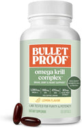 Bulletproof Omega Krill Complex Softgels 120 Count – Lemon Flavor Omega 3 Supplement with Krill &amp Fish Oil 1560mg EPA DHA &amp GLA Supports Brain Heart &amp Joint Health Non-GMO Gluten Fr