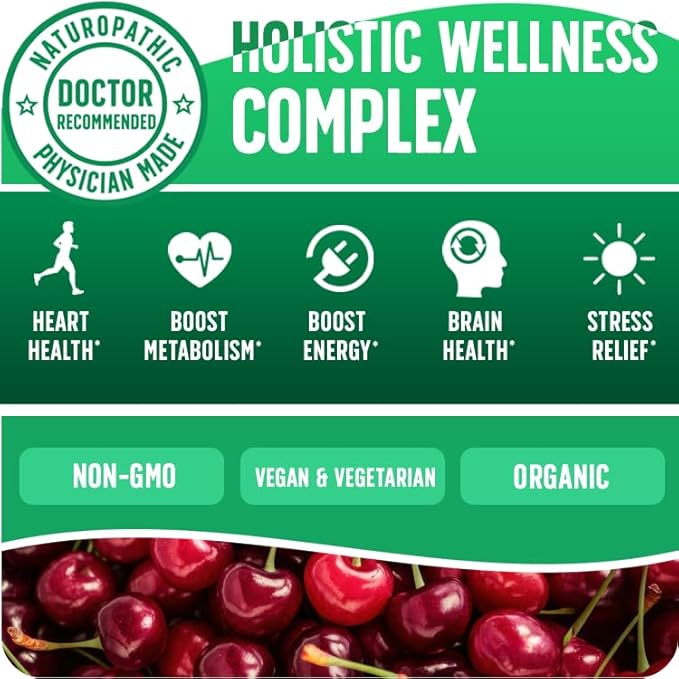 Organic Vitamin B Complex Liquid Drops | B Vitamins Complex Supplement with B3 B6 B7 B9 &amp Methyl B12 Drops for Adults &amp Kids | Vegan Cherry Flavor 1oz | 60 Servings / 2 Month Supply