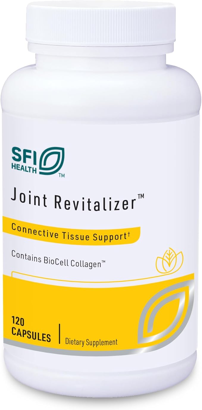 Klaire Labs SFI Health Joint Revitalizer - Patented Hydrolyzed Collagen Peptide Formula with Chondroitin MSM &amp Hyaluronic Acid Hypoallergenic Connective Tissue Support (120 Capsules)