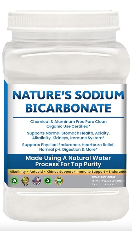 Sodium Bicarbonate Aluminum Free Organic Use bicarbonato de sodio para tomar. Chemical free For Health &amp Wellness. Bicarbonate of Soda Powder instead of sodium bicarbonate tablets 3.5 Ib