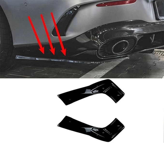 Compatible for Mercedes Benz CLA Class C118 CLA35 CLA45 Rear Bumper Side Splitter Spoiler Lip Cover Trim by Gloss Black 2020-2022 AMG