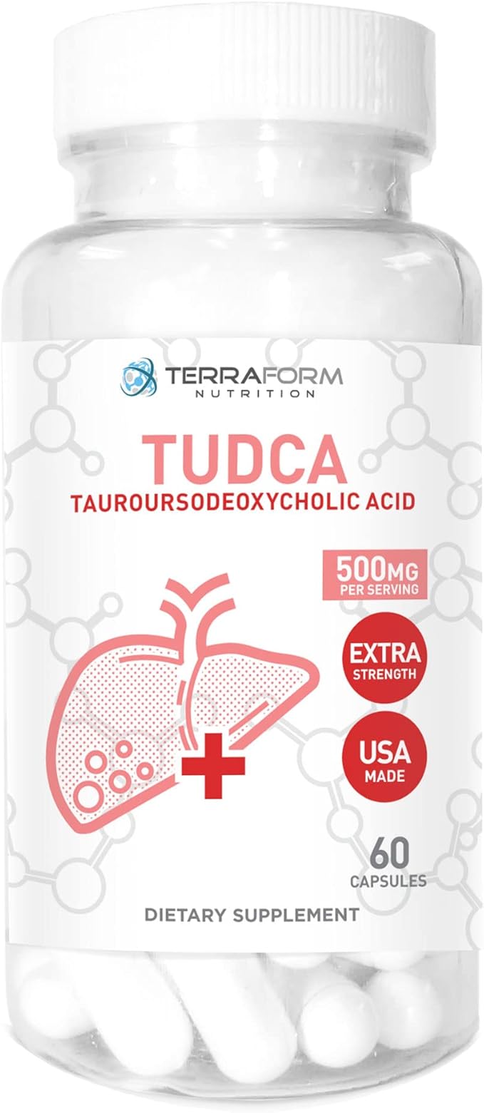 TUDCA 500mg - Pure TUDCA Supplement for Liver Support - Tauroursodeoxycholic Acid Capsules - 60 Capsules 60 Servings - Bile Salts for Healthy Liver Function &amp Digestive Support