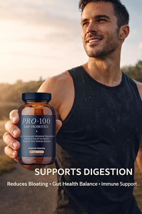 Vitamin Bounty Pro-100 Probiotic 100 Billion CFU - 13 Strains for Digestive Health &amp Immune Support - High Potency Probiotics for Women &amp Men - Delayed Release Capsules for Gut Health - 60 Cou