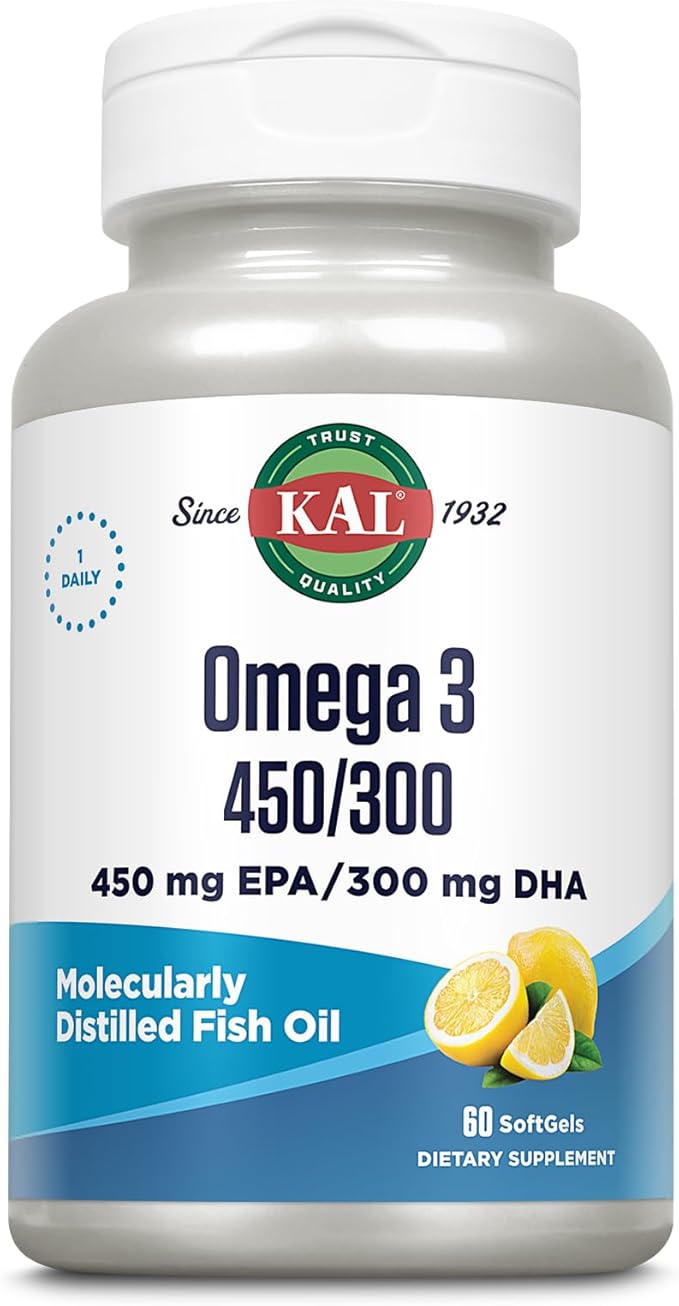 KAL 450/300 1280 Mg Omega 3 Lemon 60 Count