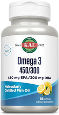 KAL 450/300 1280 Mg Omega 3 Lemon 60 Count
