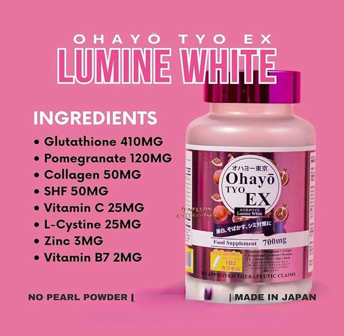 OhayoTYO EX Lumine White Glutathione 700mg 60 Capsules