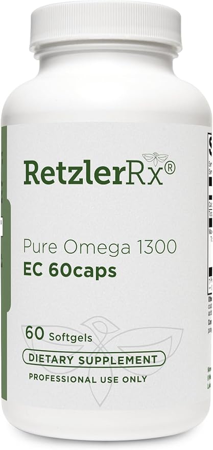 HormoneSynergy Omega 1300 EC Fish Oil Softgels - High-Strength Omega 3 Supplement with Enhanced Absorption - IFOS Verified Enteric Coated 600mg EPA 260mg DHA - 60 Count