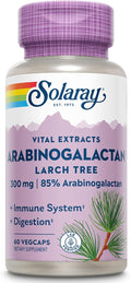 SOLARAY Arabinogalactan Larch Tree Extract 300mg | Prebiotic Fiber for Healthy Gut &amp Immune System Support | 60 VegCaps