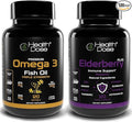 Premium Immune Support Bundle by Health Dose Omega 3 Fish Oil Triple Strength Gluten-Free Non-GMO 120 Softgels + Elderberry Plus 11 in 1 Defense Immune Support Booster 120 Chlorophyll Capsules.